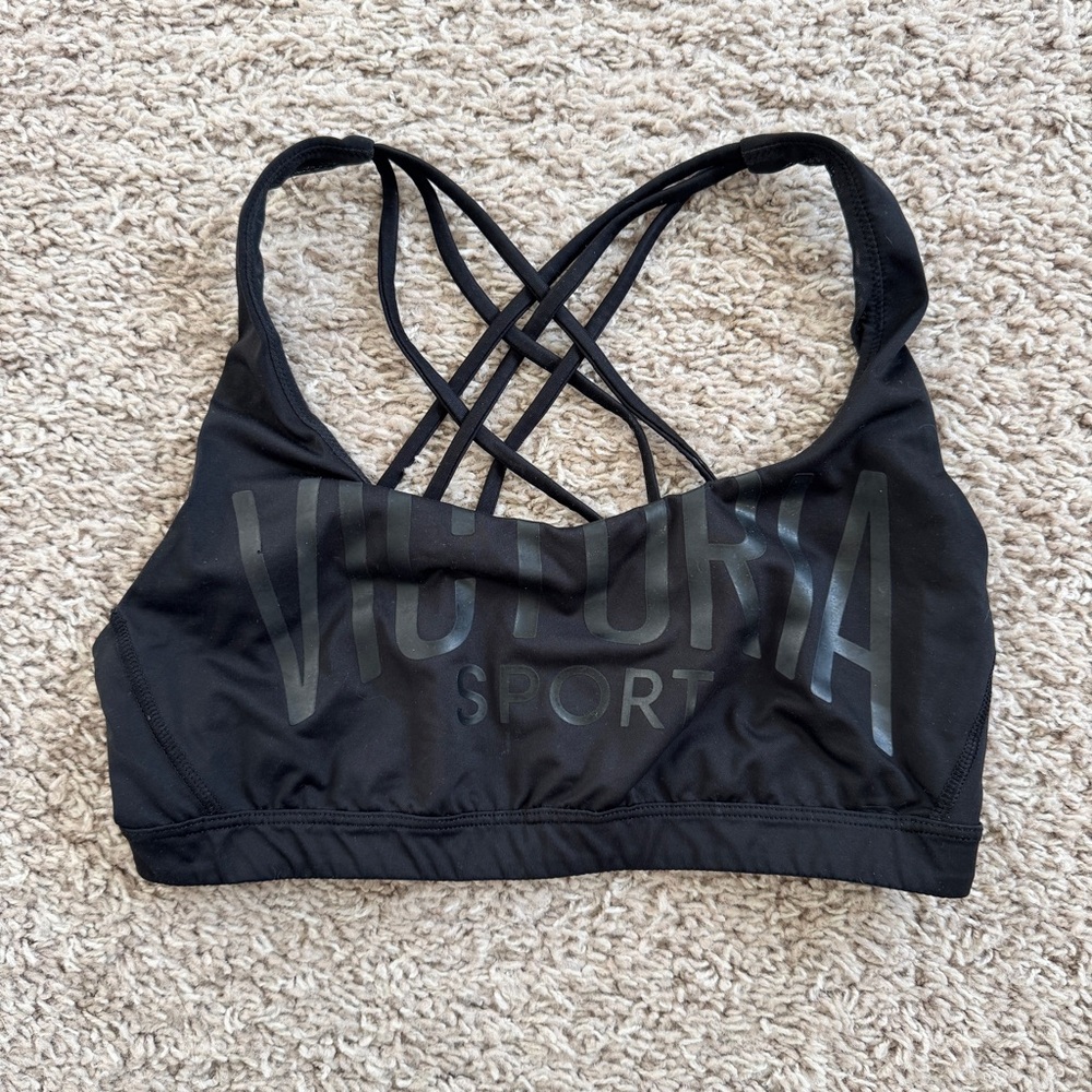 VICTORIA'S SECRET Sport VSX Black Strappy Back Sports Bra, size S! - Picture 3 of 5